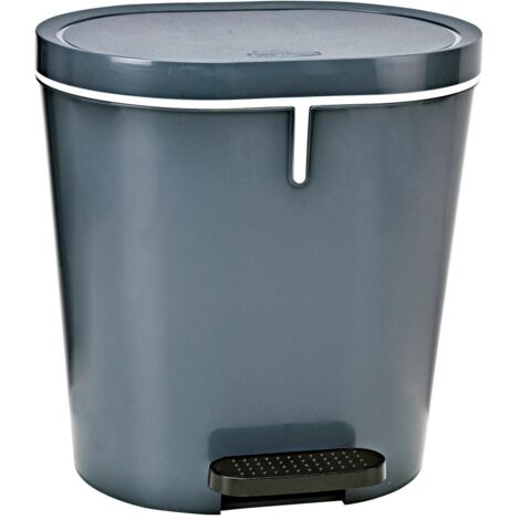 Cubo sanitario pedalbin en forma oval de 8 litros F24190 DENOX – FAMESA  Antracita