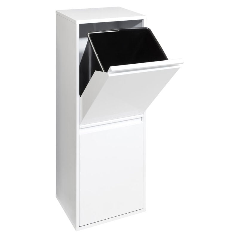 

Arregui Basic Cubo de basura y reciclaje de acero de 2 cubos, blanco - blanco