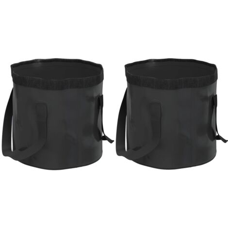 Cubos plegables 2 unidades PVC negro 20 L