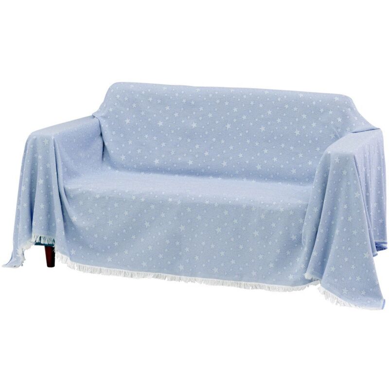 

Cubre sofá azul de algodón y poliéster de 290x230 cm