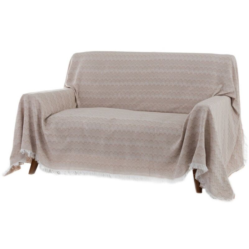 

Cubre sofá beige clásico de algodón y poliéster de 290x180 cm