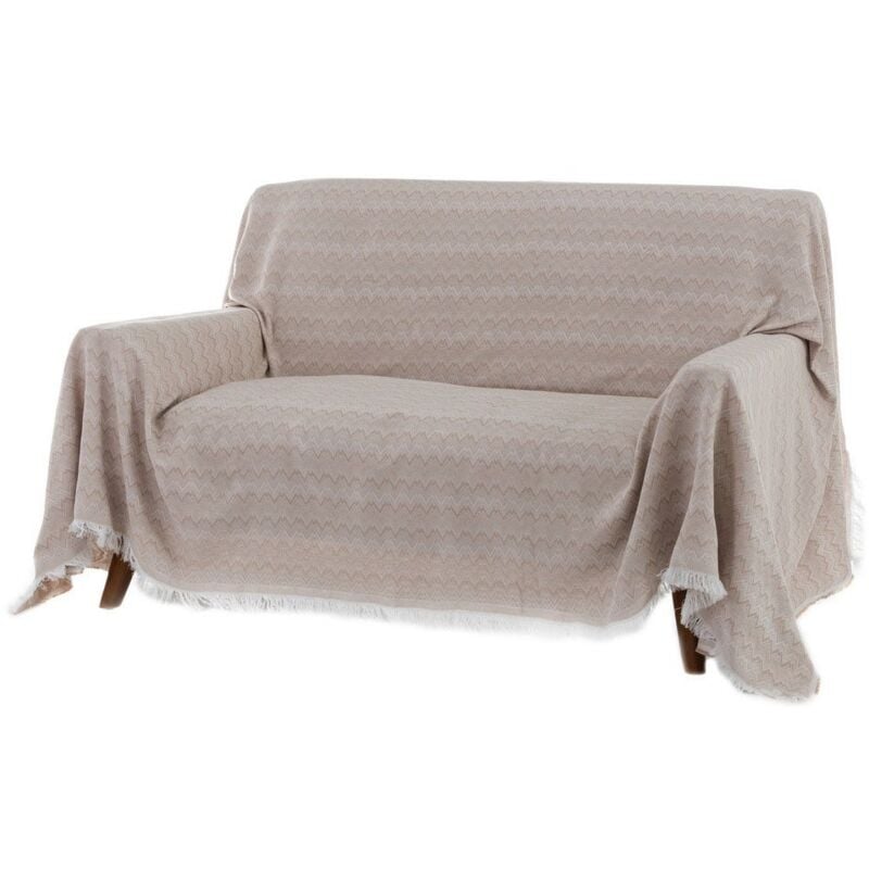 

Cubre sofá beige clásico de algodón y poliéster de 290x230 cm