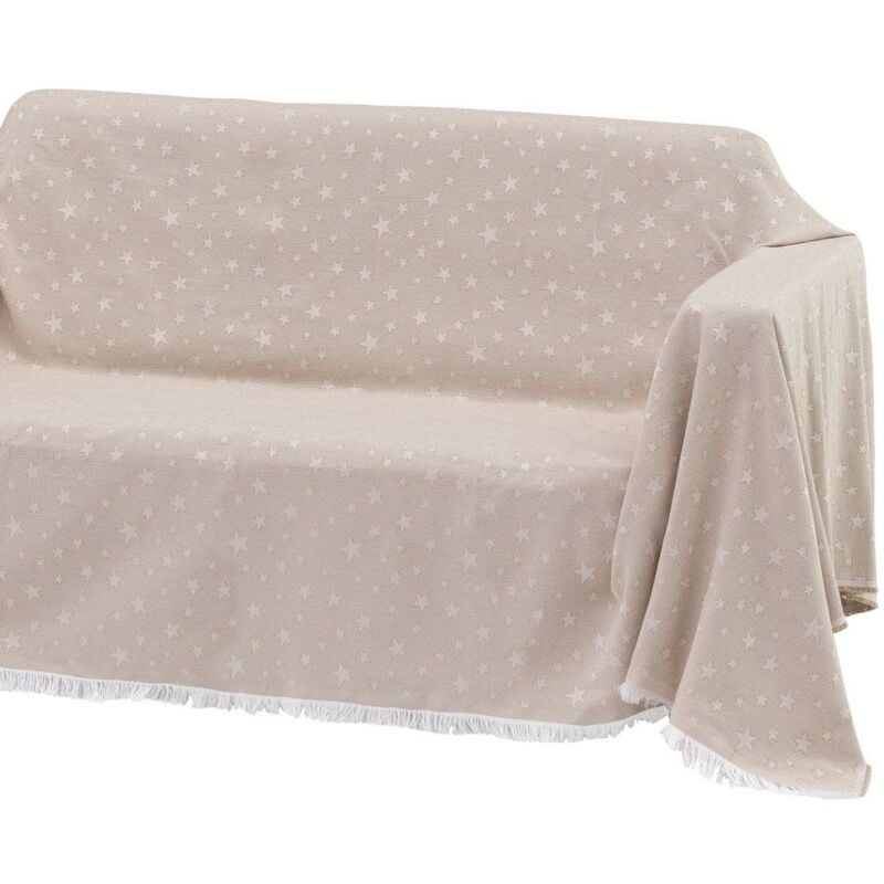 

Cubre sofá beige de algodón y poliéster de 290x180 cm