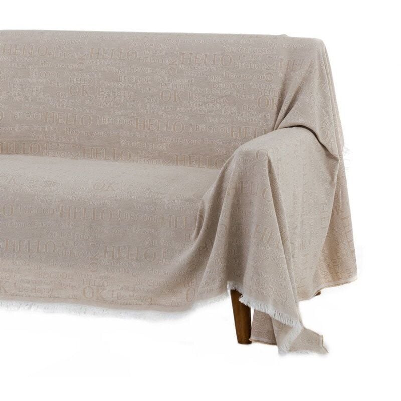 

Cubre sofá beige de algodón y poliéster de 290x180 cm