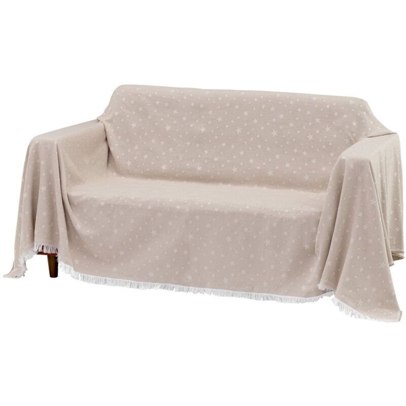 

Cubre sofá beige de algodón y poliéster de 290x230 cm