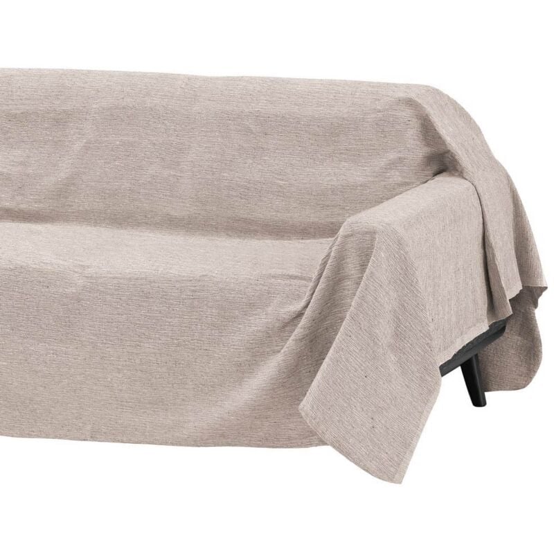 

Cubre sofá beige multiusos de algodón y poliéster de 180x220 cm