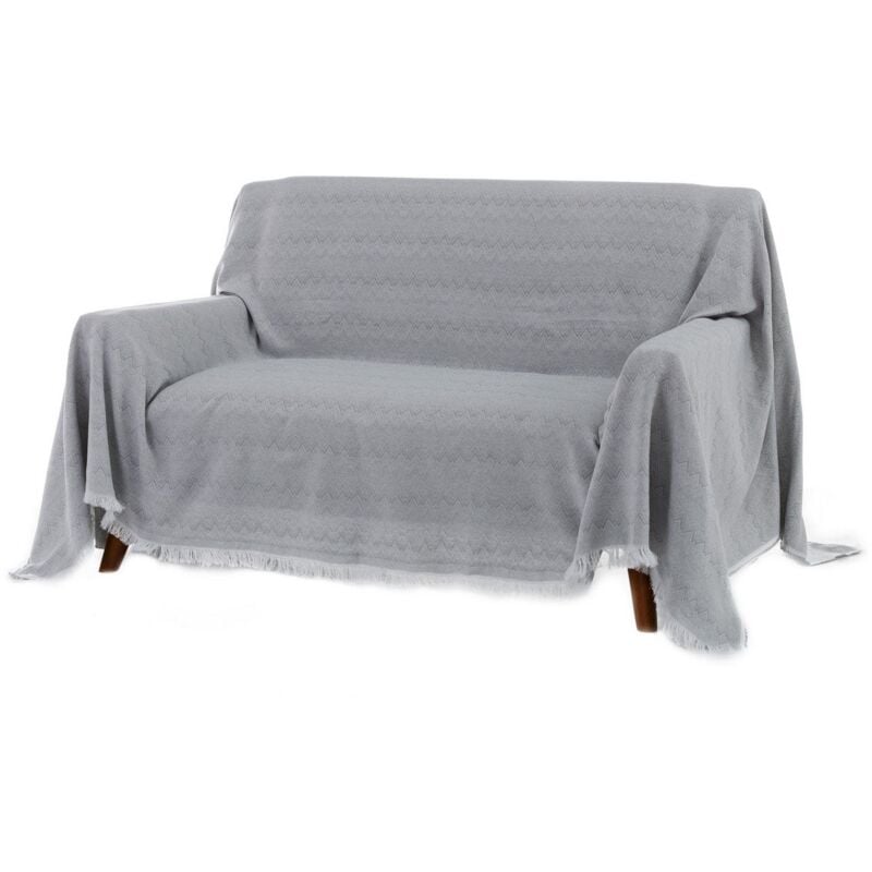 

Cubre sofá gris clásico de algodón y poliéster de 290x230 cm