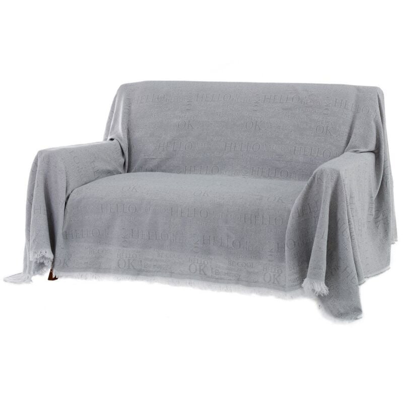 

Cubre sofá gris de algodón y poliéster de 290x230 cm