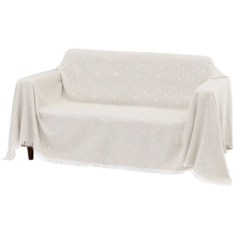 

Cubre sofá marrón de algodón y poliéster de 290x230 cm