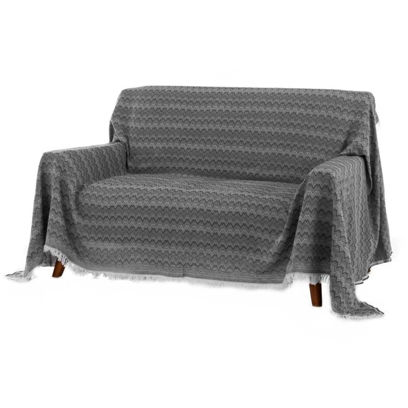 

Cubre sofá negro clásico de algodón y poliéster de 290x230 cm