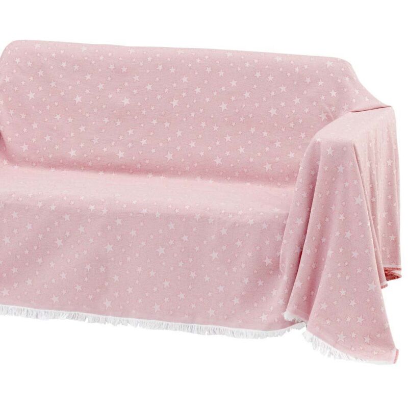 

Cubre sofá rosa de algodón y poliéster de 290x180 cm