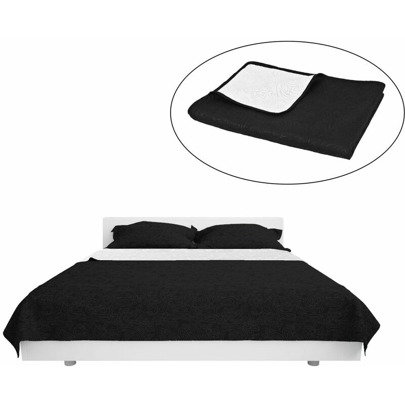 

Cubrecama acolchado doble cara 170x210 cm blanco y negro