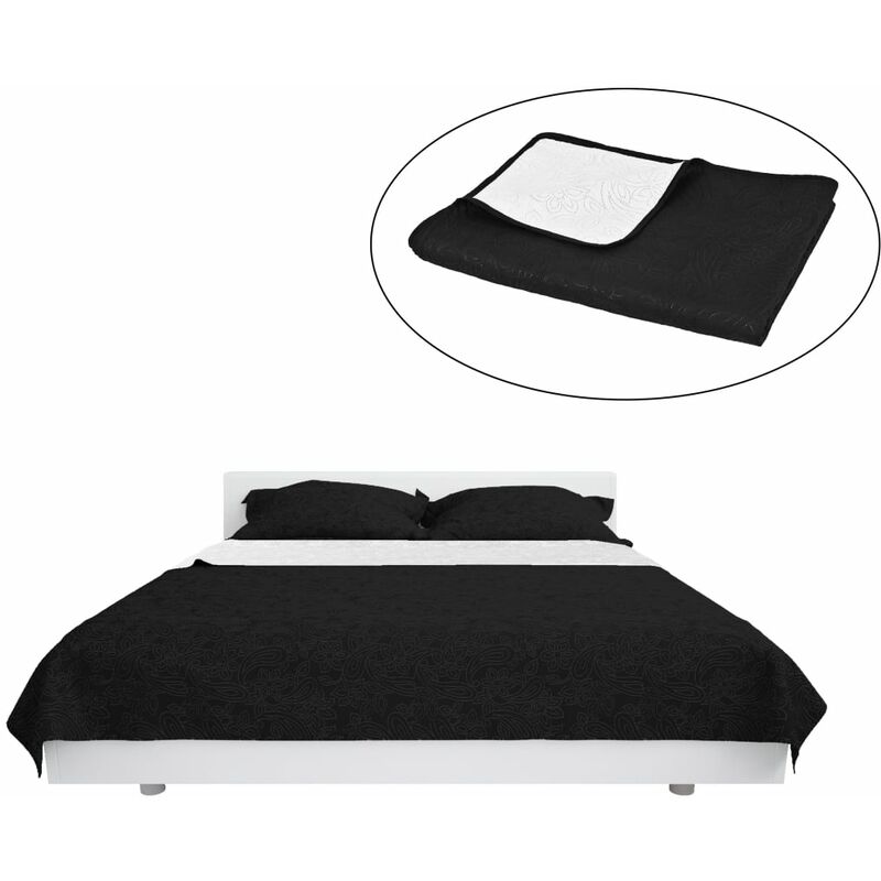 

Cubrecama acolchado doble cara 170x210 cm blanco y negro - Negro