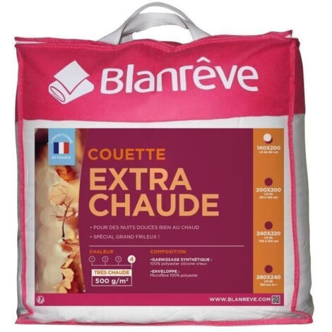 Cubrecama extra caliente en microfibra - 140 x 200 cm - Blanco