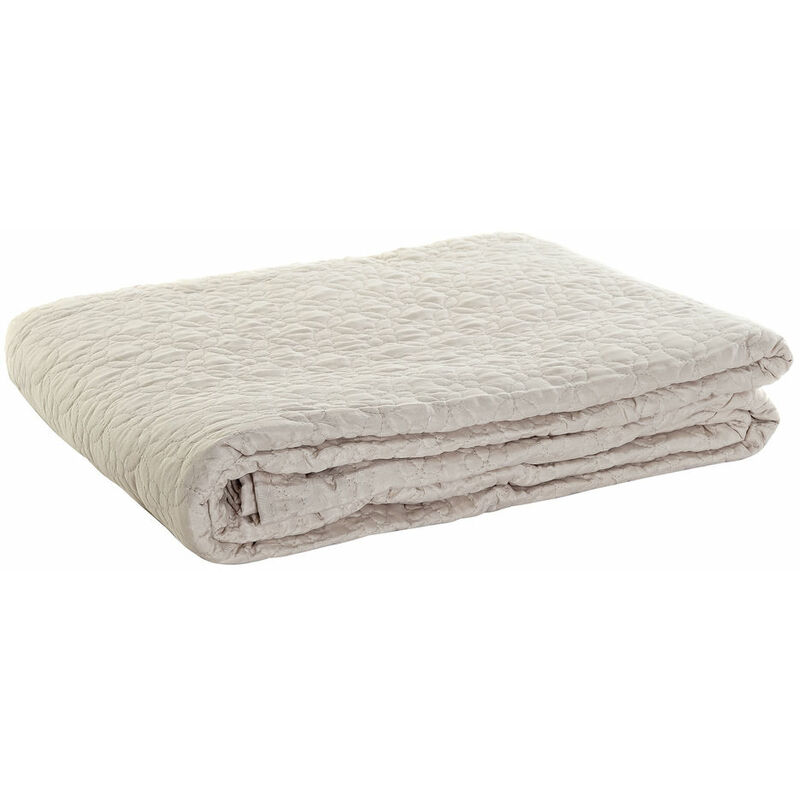 

Cubrecamas DKD Home Decor Beige Poliéster Algodón Flor (180 x 260 x 1 cm)