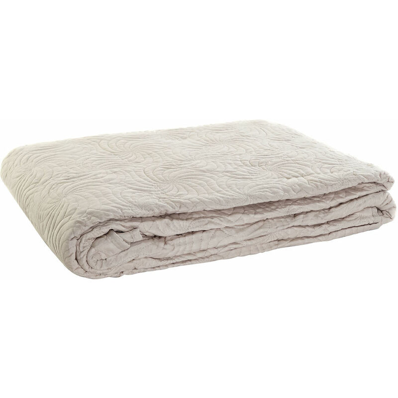 

Cubrecamas DKD Home Decor Beige Poliéster Algodón Ondas (180 x 260 x 1 cm)