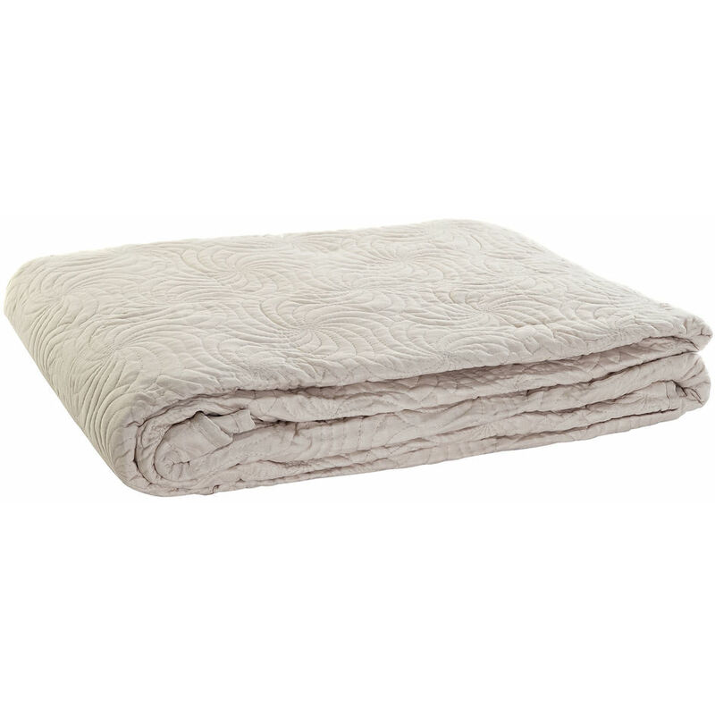 

Cubrecamas DKD Home Decor Beige Poliéster Algodón Ondas (240 x 260 x 1 cm)
