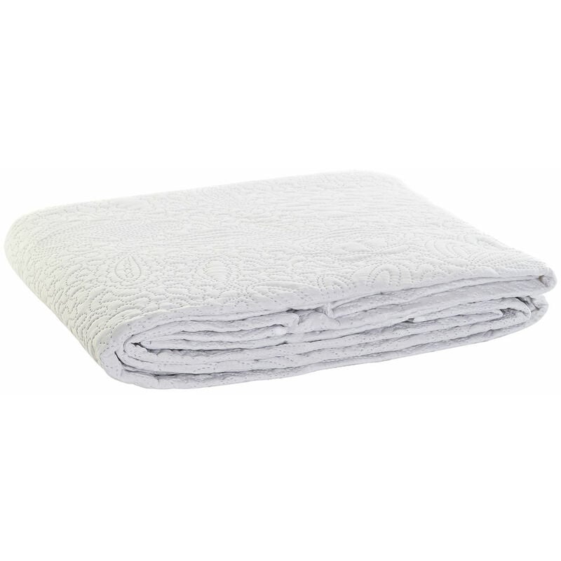 

Cubrecamas DKD Home Decor Blanco Poliéster (240 x 260 x 1 cm)