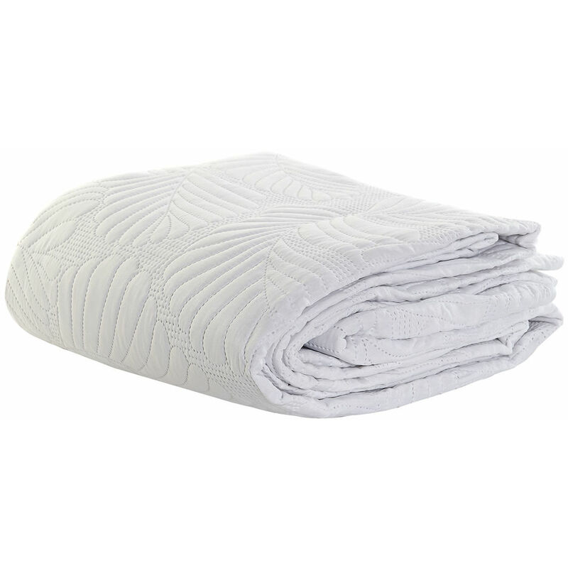

Cubrecamas DKD Home Decor Blanco Poliéster Algodón Hojas (180 x 260 x 1 cm)