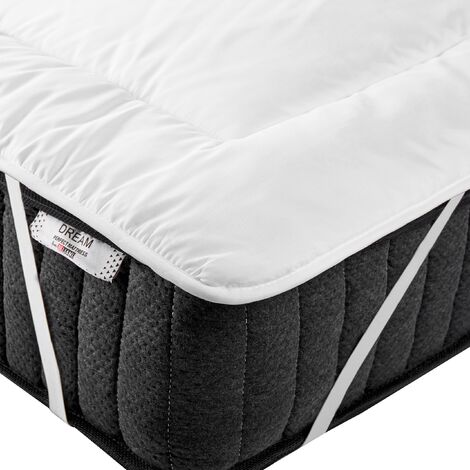 Cubrecolchón de microfibra blanco individual 180 x 200 cm 25 cm de grosor Aizkorri