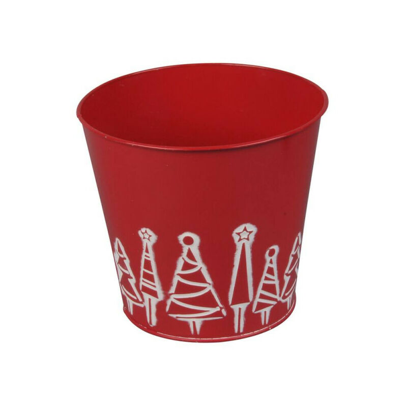 

Sin Marca - CUBREMACETA METAL ROJO ABETOS 16X15CM