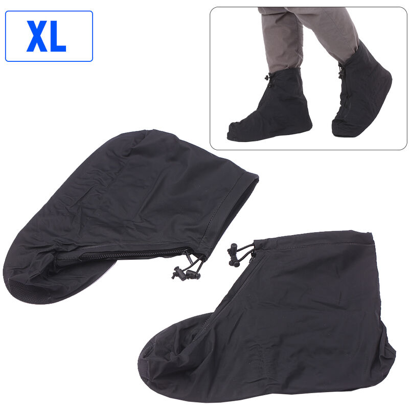 

Cubrezapatos Impermeables Cubrebotas de Lluvia con Tira Elastica y Cremallera Reutilizable y Antideslizante para Adultos Talla XL Negro