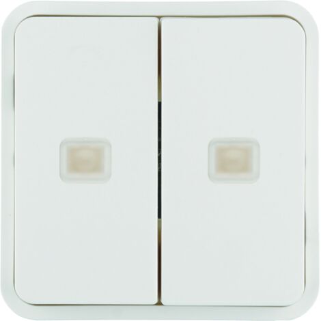 Cubyko 2 touches KNX à voyants coloris blanc HAGER WNT954B