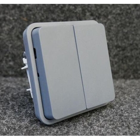 cubyko Double poussoir 1O/1F associable gris IP55 (WNA044)