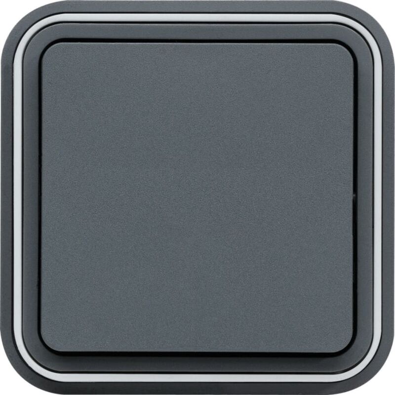 cubyko interrupteur va-et-vient encastré à griffes gris IP55 HAGER WNE001G