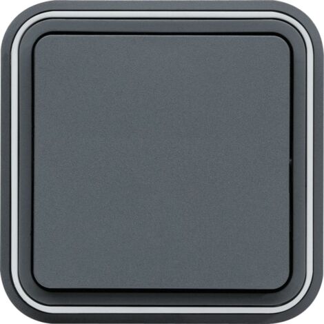 cubyko interrupteur va-et-vient encastré à griffes gris IP55 HAGER WNE001G