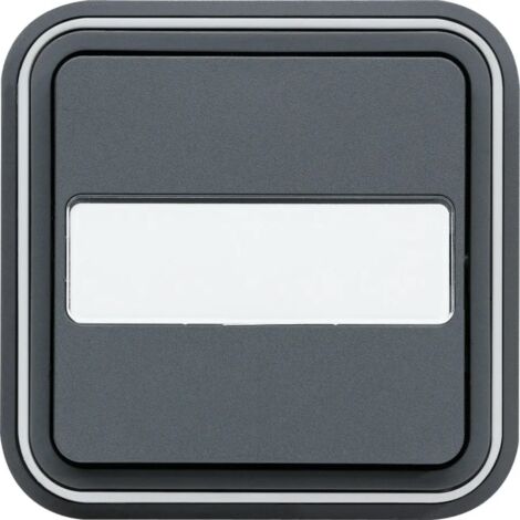 cubyko Poussoir porte-étiquette 1F encastré à griffes gris IP55 HAGER WNE025G