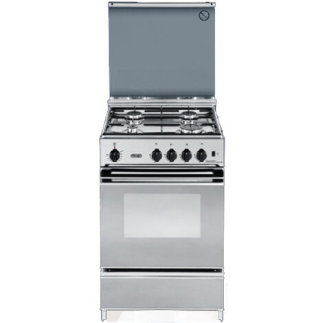 LAREL CUC.L90EX Cucina 90X60 - 5 Fuochi Coperchio Vetro, Forno Elettrico  Ventilato - Inox