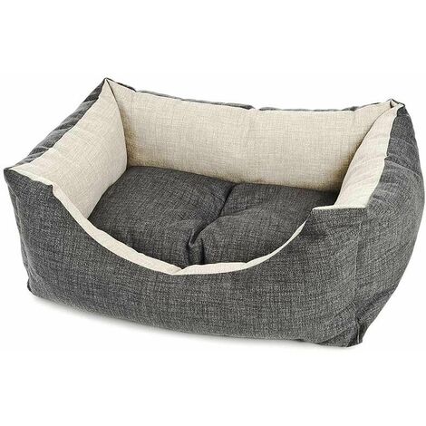 Cuccetta rettangolare in cotone con morbida imbottitura linea Cool Grey per cani e gatti: Cuccia 95 x 30 cm