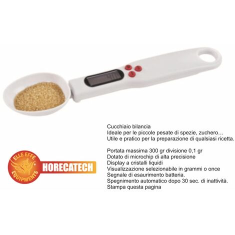 Bilancia Elettronica A Cucchiaio Di Precisione Horecatech 300G /0