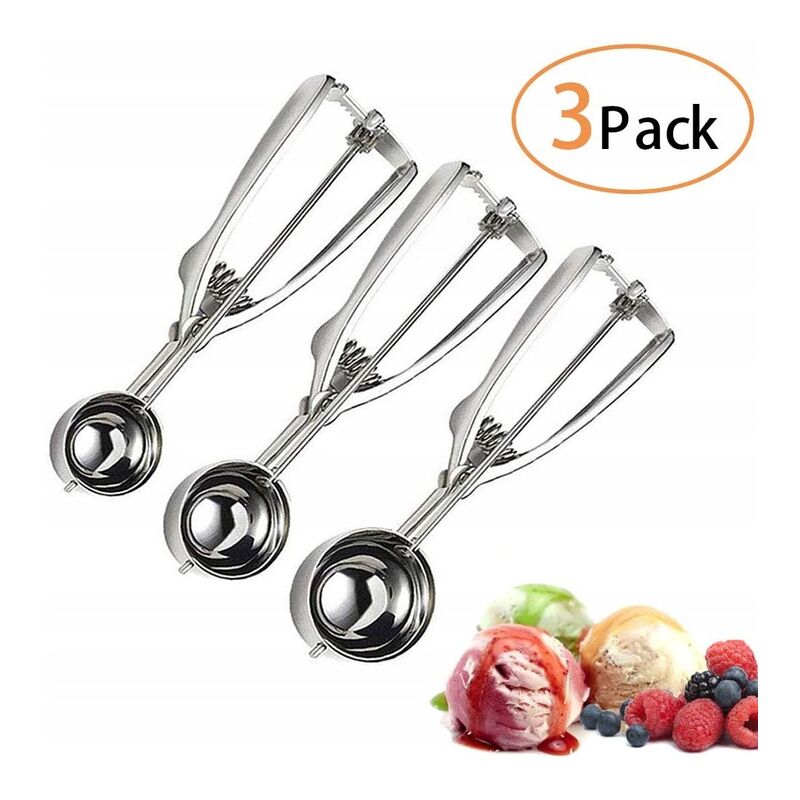 Cucchiaio di gelato in acciaio inox-3 cucchiai di