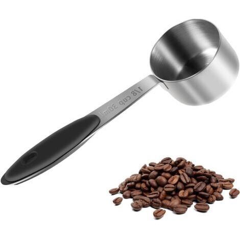 Cucchiaio dosatore in acciaio inox con manico lungo per caffè, tè, cacao, spezie, liquidi e ingredienti in polvere, 30 ml