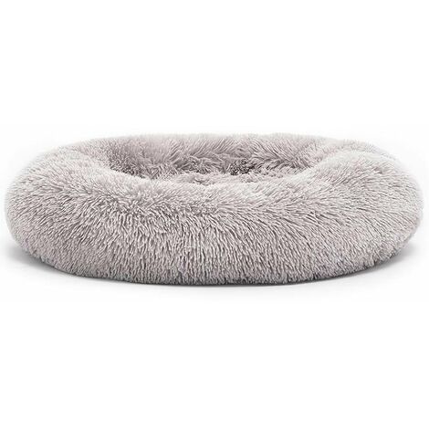 Cuccia Batuffolo in soffice peluche con bordo rialzato per cani e gatti: 90 x 25 cm - beige