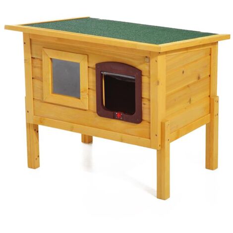 CUCCIA CASETTA PER ANIMALI DOMESTICI IN LEGNO DI ABETE 70 X 51.5 X 60 CM