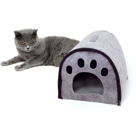 Cuccia Con Cuscino Per Animali Domestici Modello Impronte