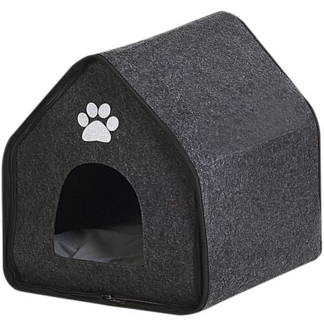 Cuccia Cuscino Imbottito per Cani in Tessuto Grigio 40 x 40 cm Jangi