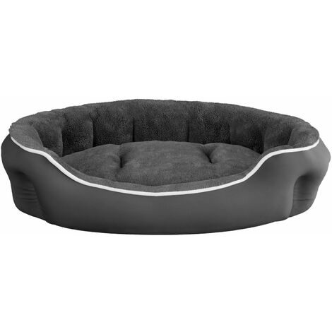 Cuccia Imbottita per Cani e Gatti 48x42x16cm in Poliestere Coccole Grigio Scuro