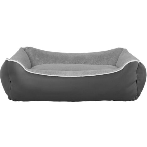 Cuccia Imbottita per Cani e Gatti 62x50x17cm in Poliestere Nuvola Grigia