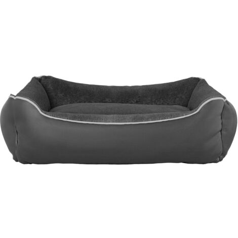 Cuccia Imbottita per Cani e Gatti 62x50x17cm in Poliestere Nuvola Grigio Scuro