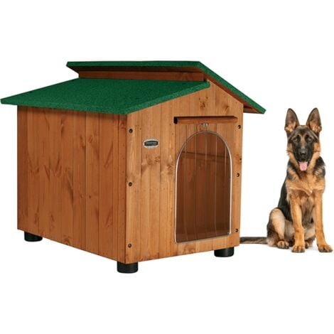 Cuccia in Legno per Cani da Esterno Tendina OMAGGIO mod. Alpi MADE IN ITALY D - Pastore 90x110xH95 Tendina OMAGGIO