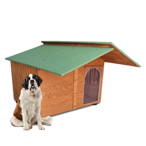 Cuccia In Legno Per Cani da Esterno Tendina OMAGGIO mod. Extra Large MADE IN ITALY Mod. 4XL “Gigante” Con Pensilina con Tendina OMAGGIO