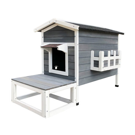 Pet Casetta per Gatti da Esterno XL 68,5x54x51,5 cm Legno Marrone