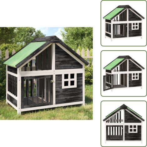 Cuccia in pino - vidaXL Cuccia per Cani Grigia 96x60,5x87 cm in Legno Massello di Pino -
