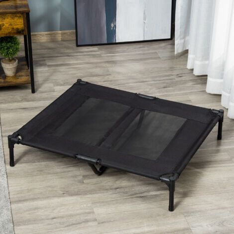 Cuccia per cane dimensioni 92x76x18cm portata 30kg struttura stabile ventilazione tessuto Oxford nero