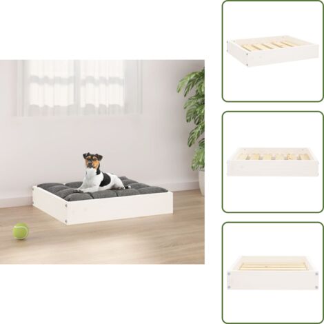 Cuccia per cani bianca - vidaXL Cuccia per Cani Bianca 51,5x44x9 cm in Legno Massello di Pino -
