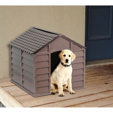 SALONE CUCCIA PER CANI IN PVC/RESINA 71x71x68H MARRONE MEDIA